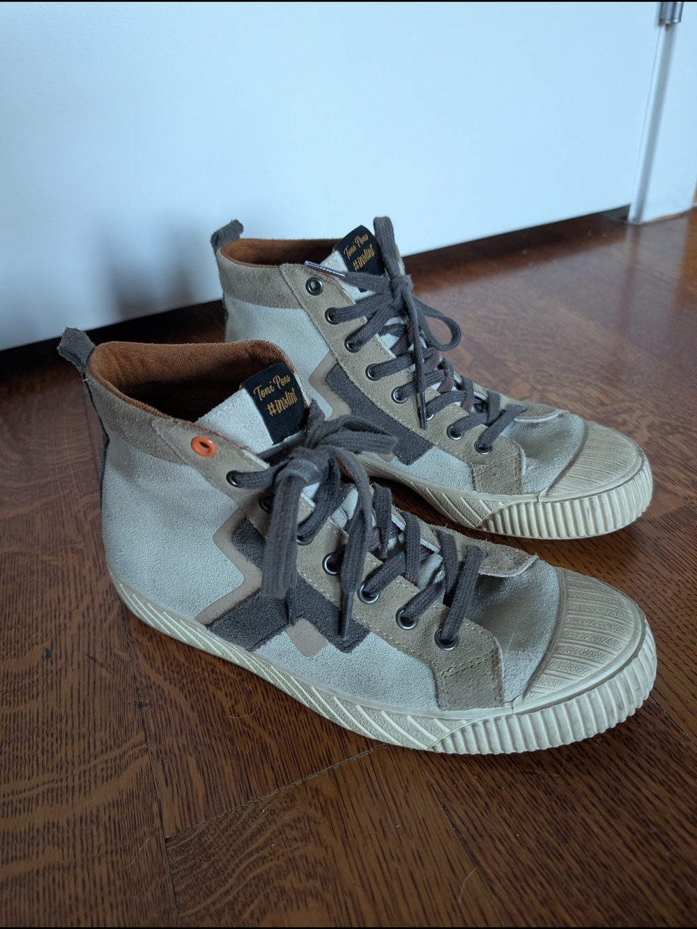 Toni Pons Women's Hi-Top Sneakers in Beige and Brown Suede Eu 39 Us 8.5